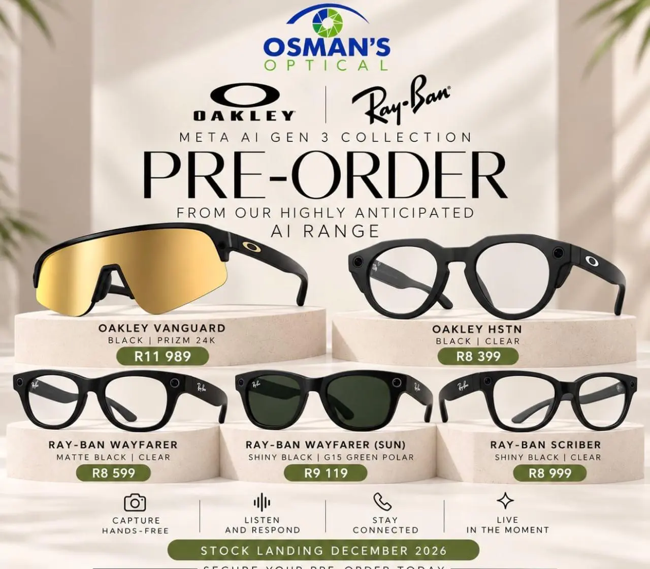 Pre-order Ray-Ban and Oakley Meta AI glasses at Osman's